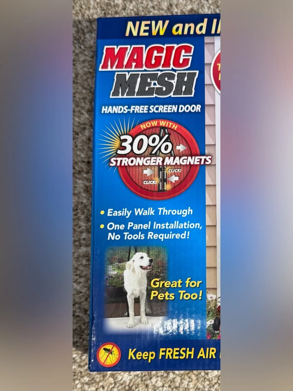 Magic Mesh Hands-Free Screen Door with Magnets, 83 in x 39 in, New in Box